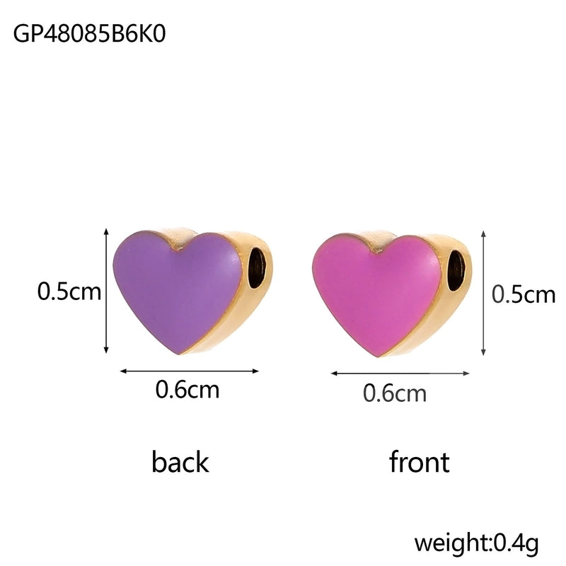 1 Piece 6 * 5mm Titanium Steel Heart Shape Polished Jewelry Accessories