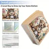 Acrylic Cats Dogs Diamond Painting Paper Towel Napkin Holder for Home Art Crafts