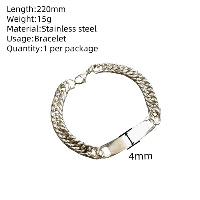 Hip-Hop Solid Color 304 Stainless Steel Plating Unisex Bracelets