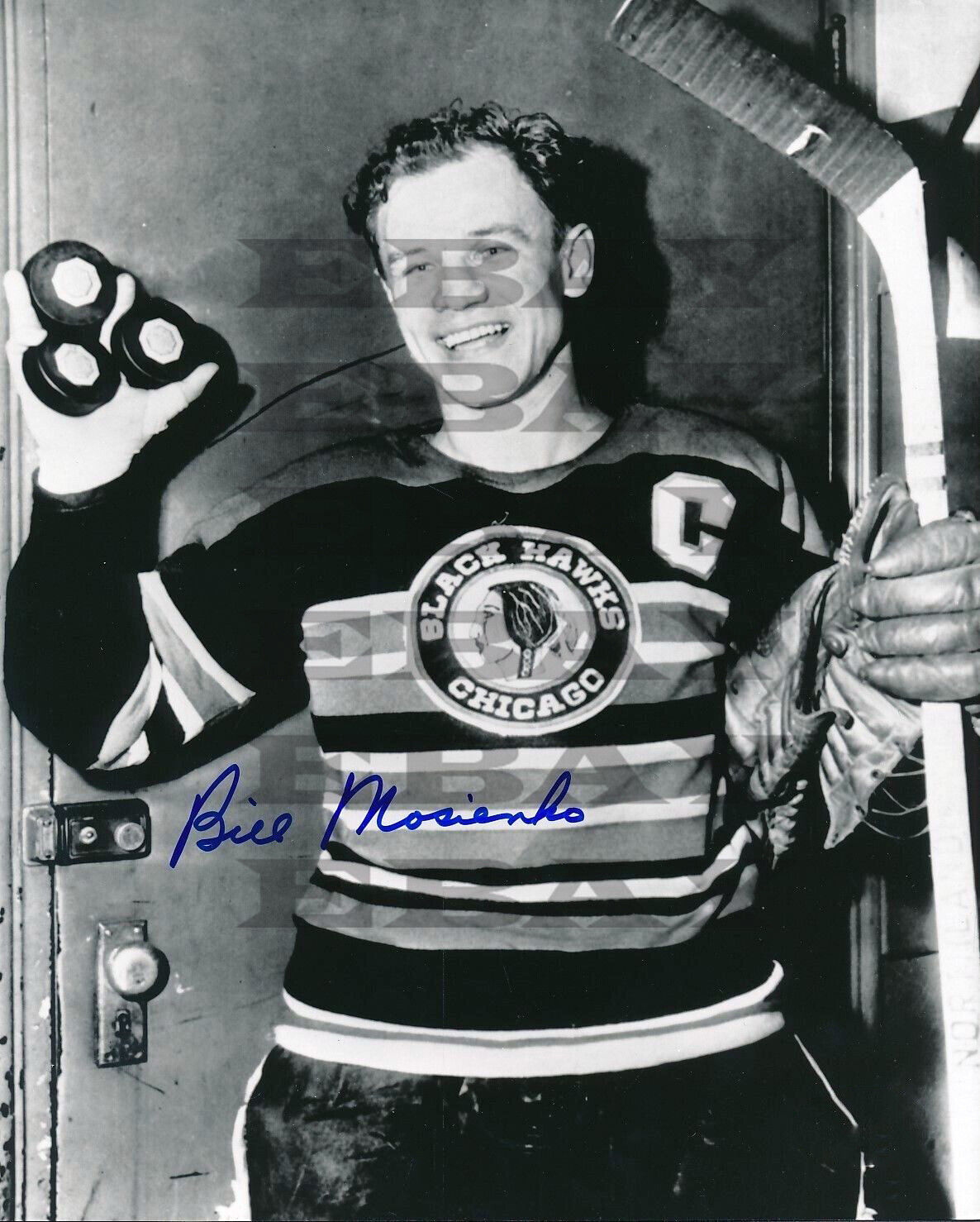 Bill Mosienko Blackhawks Signed Autographed 8x10 Photo Poster painting Reprint