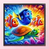 (Multi Style)Clownfish And Turtle-Full Embroidery 2 Strands 14CT Stamped Cross Stitch-40*40CM