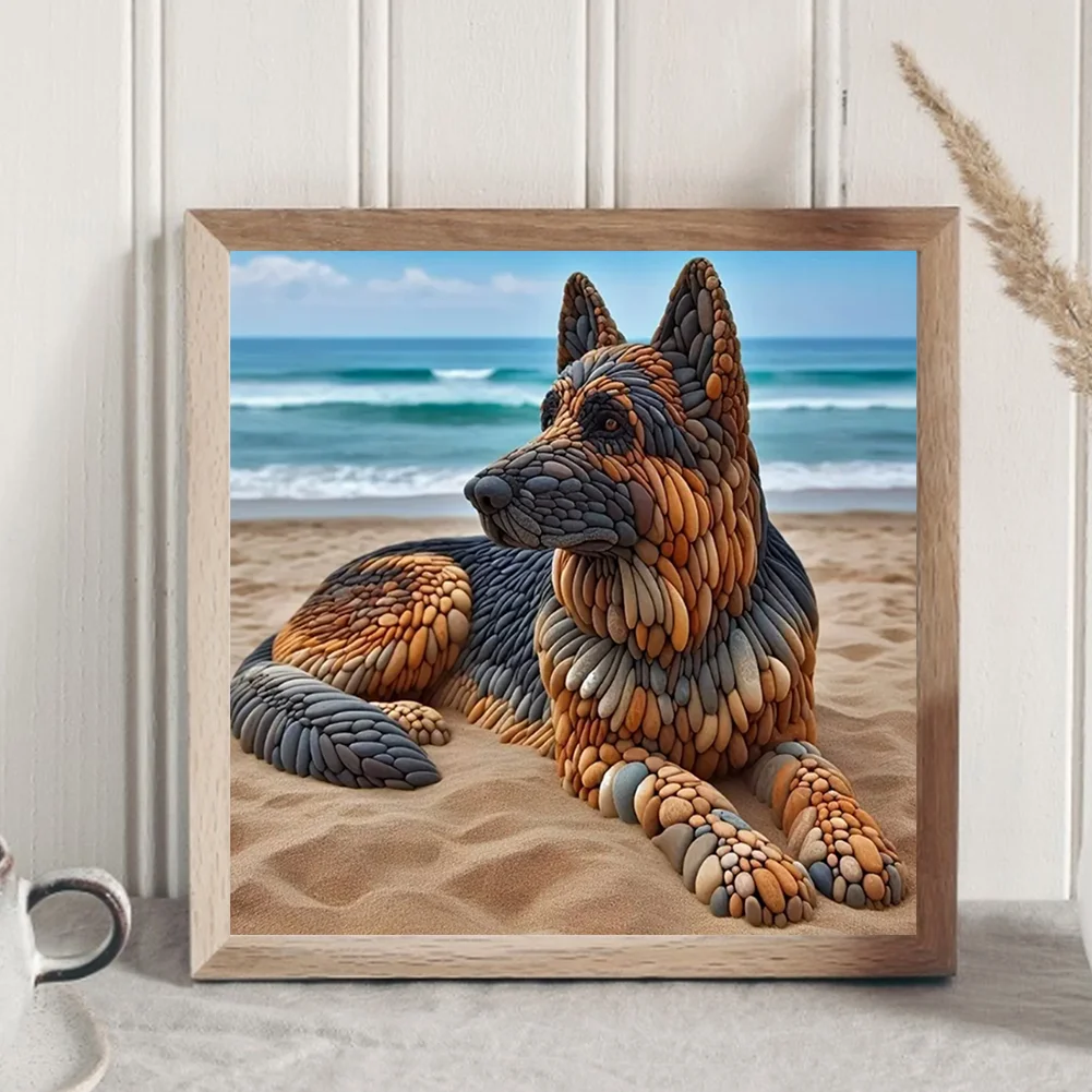 Diamond Painting - Full Round Drill - Stone Art Dog(Canvas|30*30cm)