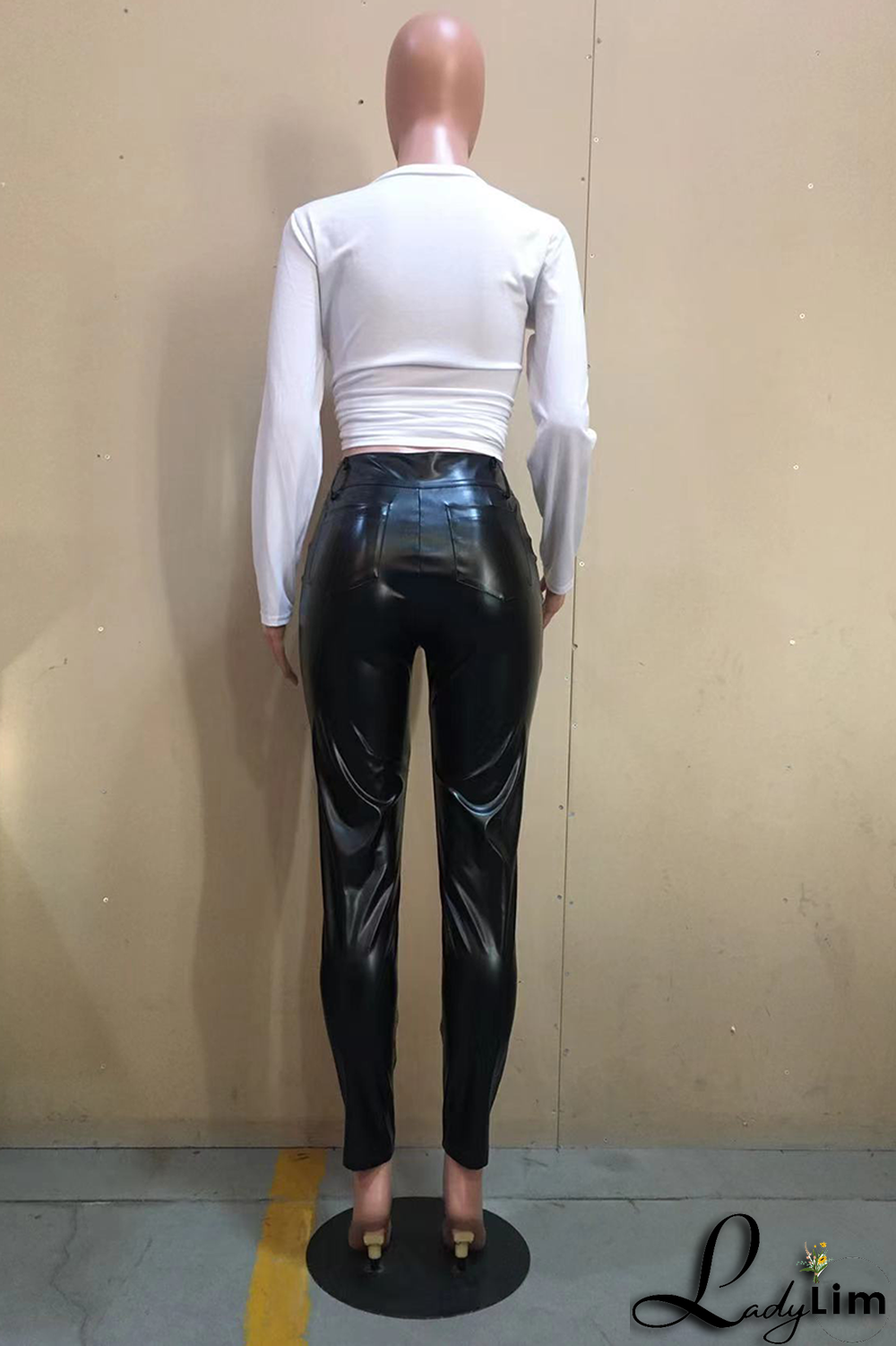 Burgundy Sexy Solid Split Joint Skinny High Waist Pencil Solid Color Bottoms