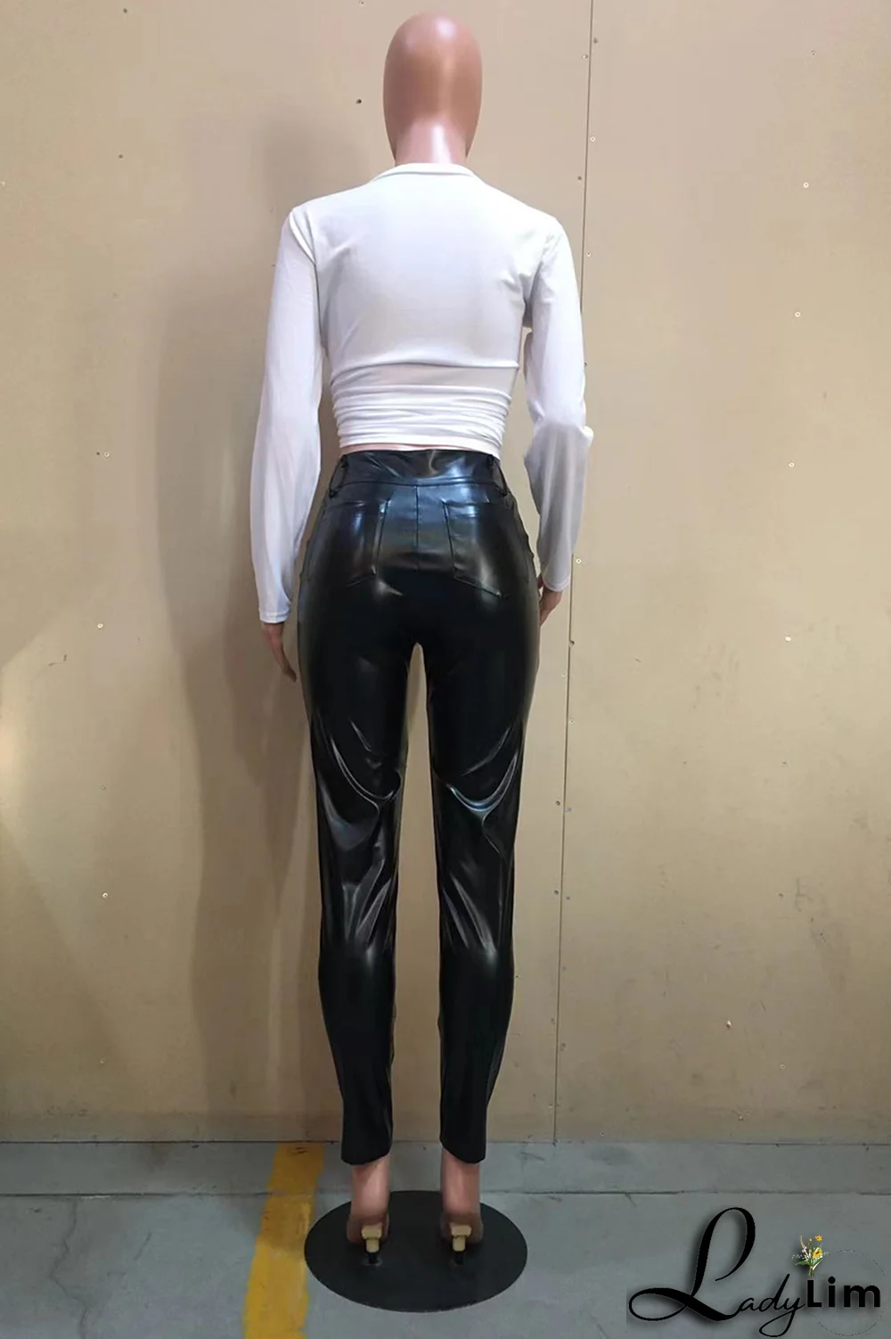 Burgundy Sexy Solid Split Joint Skinny High Waist Pencil Solid Color Bottoms