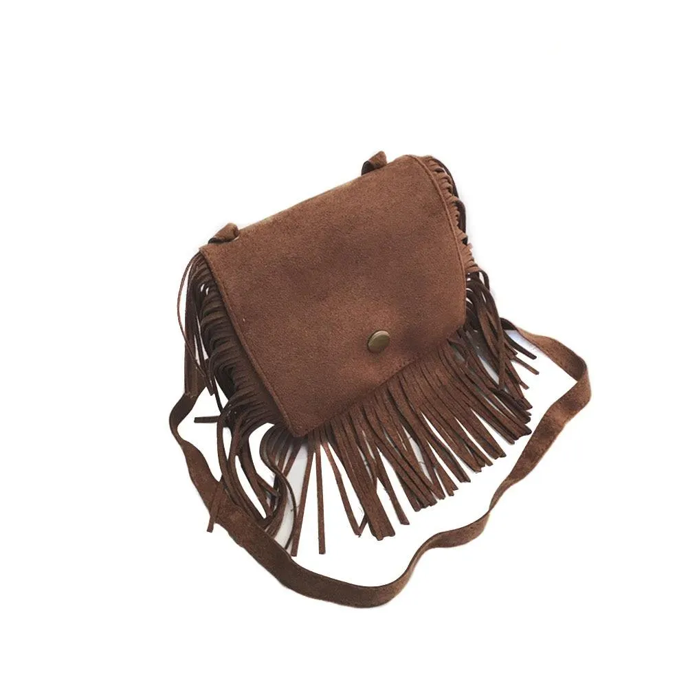 Tassel Mini Messenger Bag Kids Girls Handbags Coin Purse Children Shoulder Bags