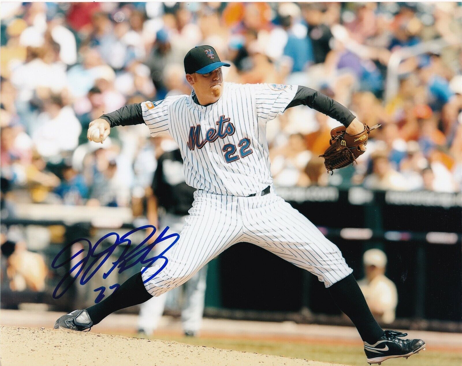 J.J. PUTZ NEW YORK METS ACTION SIGNED 8x10