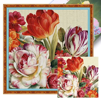 11CT Full Stamped Cross Stitch - It's Okay Sunflower Vases 60*50cm