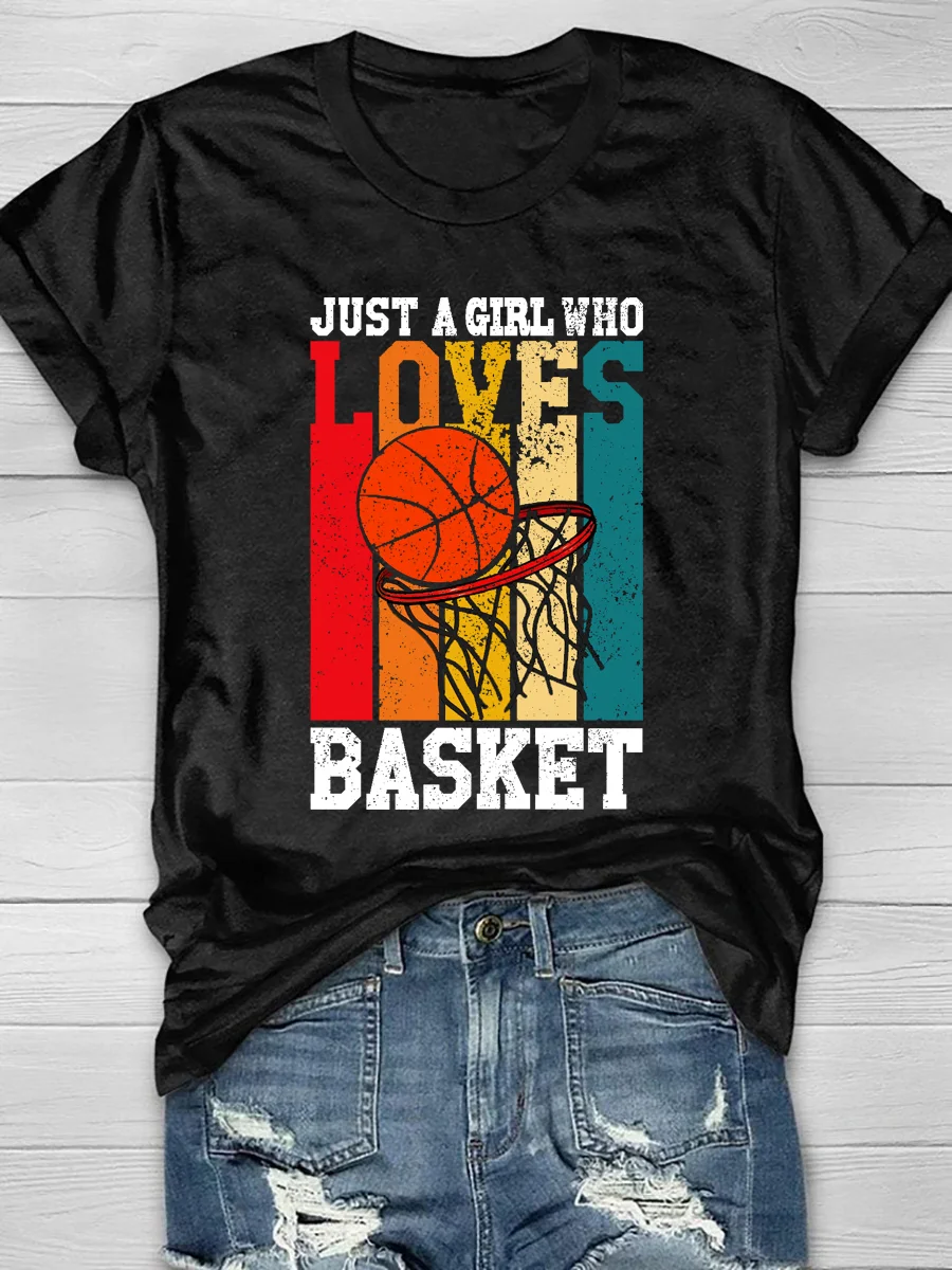 Just A Girl Who Loves Basketball Short Sleeve T-Shirt