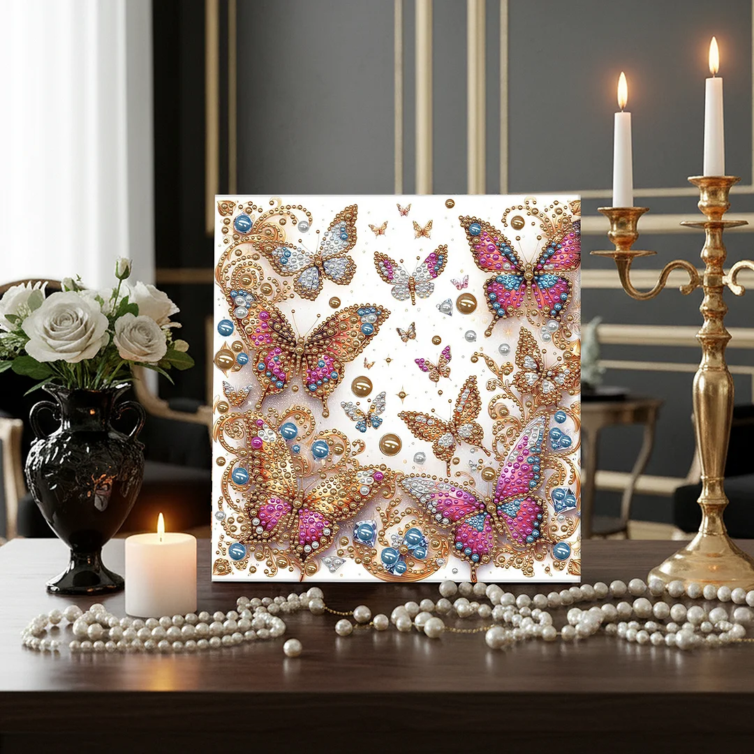 Butterfly - DIY Pearl Diamond Art Kit With Frame 30*30cm
