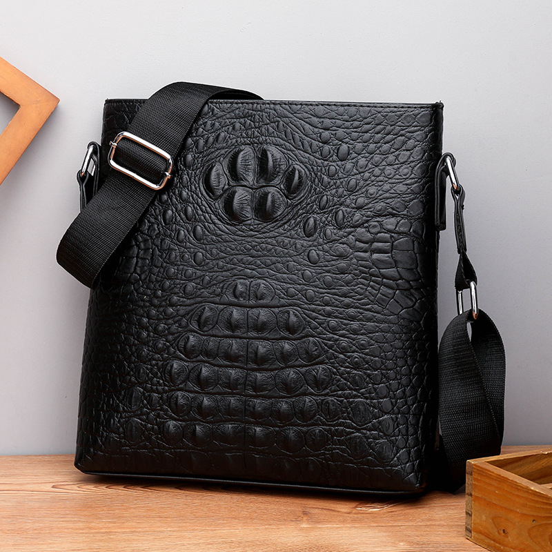 Stylish Faux Leather Crocodile Print Business Bag