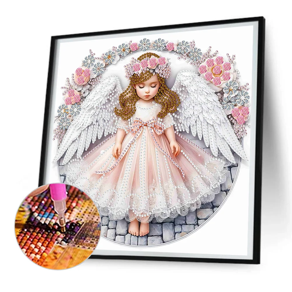 Diamond Painting - Partial Special Shaped Drill - Angel Child(Canvas|30*30cm)