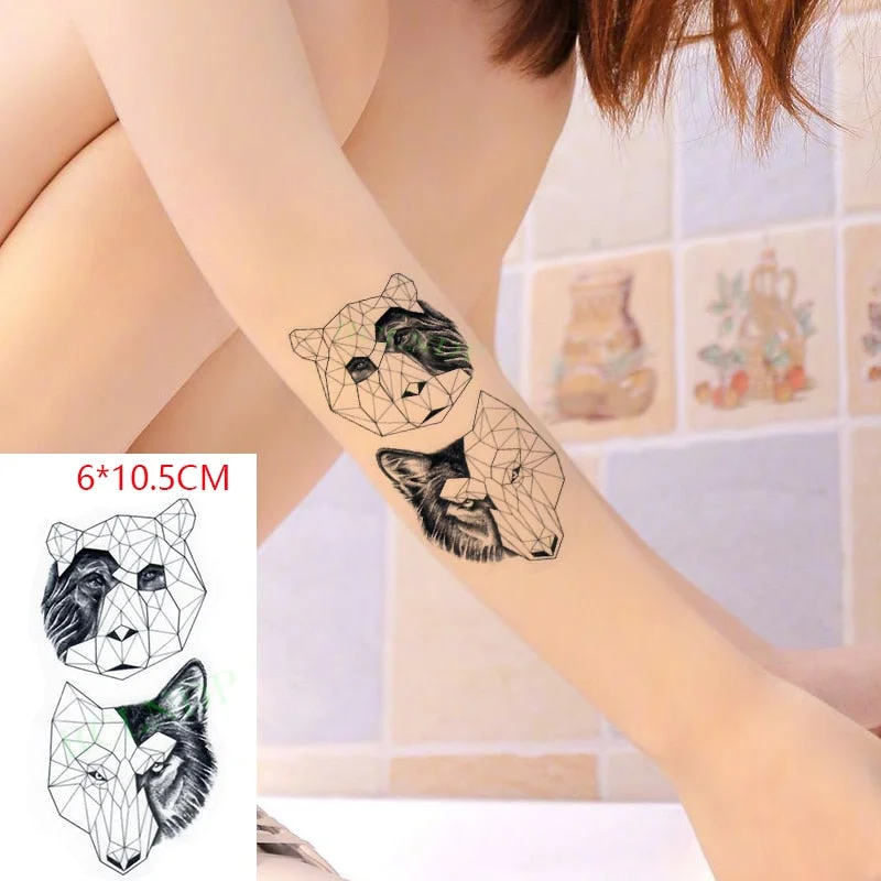 Waterproof Temporary Tattoo Sticker lovely bamboo panda animals tatto flash tatoo fake tattoos for kids men women