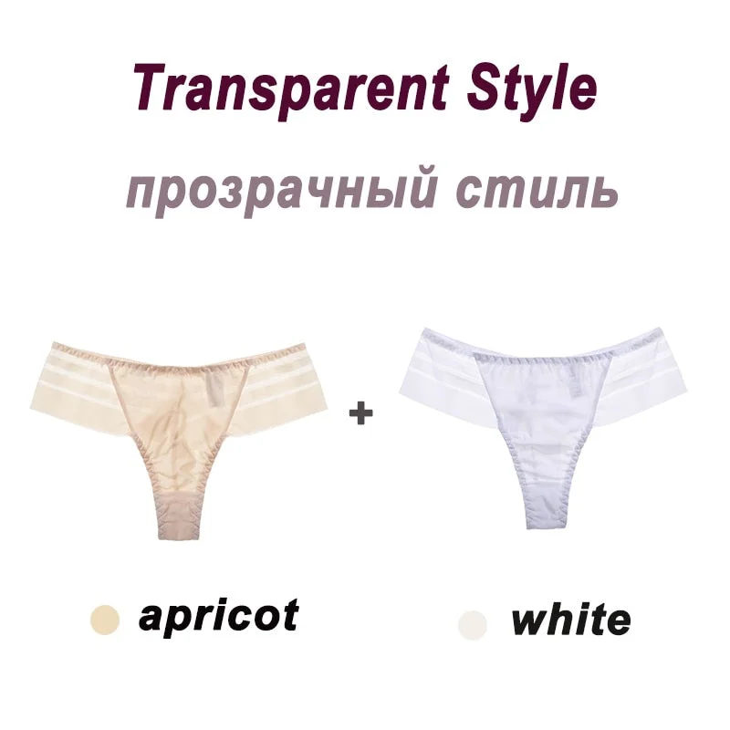 2PCS/Set Women's Panties Sexy Perspective Lace Panties Seamless  Ladies Underwear Female Underpants Cotton Crotch Lingerie M-XL