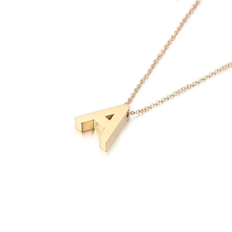 Titanium Steel 18K Gold Plated Fashion Plating Letter Necklace