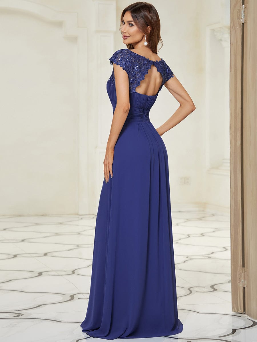 Sophisticated Lace Detail Evening Gown