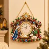Acrylic Special Shape Xmas Pray Diamond Pearl Painting Clock Handicraft Hanging Kit