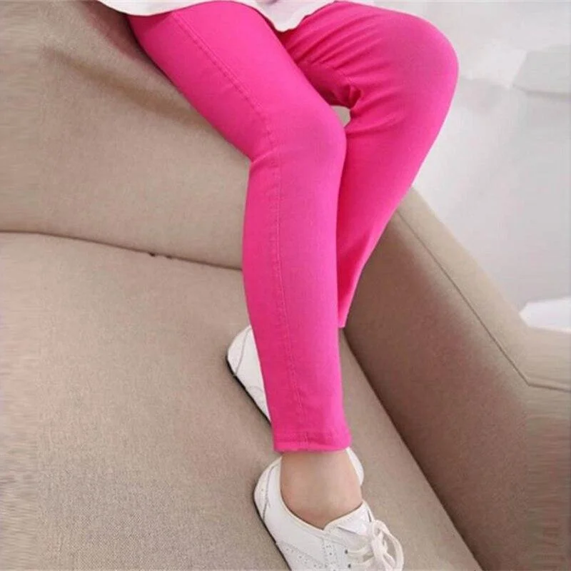 Spring Summer Girl Pants Candy Color Cotton Girl Leggings Children Kids Pants Slim Pencil Pants for Girl Age 3-10T