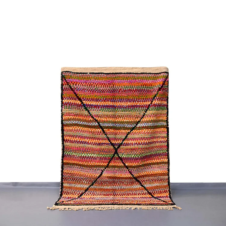 Vintage Moroccan Rug 4.9 x 6.9 Feet /  151 x 211 cm