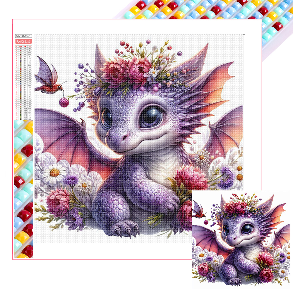 Purple Dragon 30*30cm(picture) full square drill diamond painting