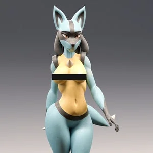 Pornhint Lucario 3D Printing Model STL File for 3D Printing NSFW NSFW