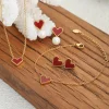 Red Heart Shape Earrings Bracelet Necklace