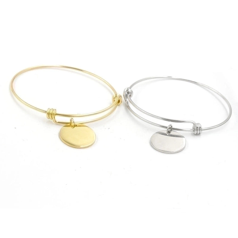 Classic Style Solid Color Stainless Steel 18K Gold Plated None Bangle In Bulk