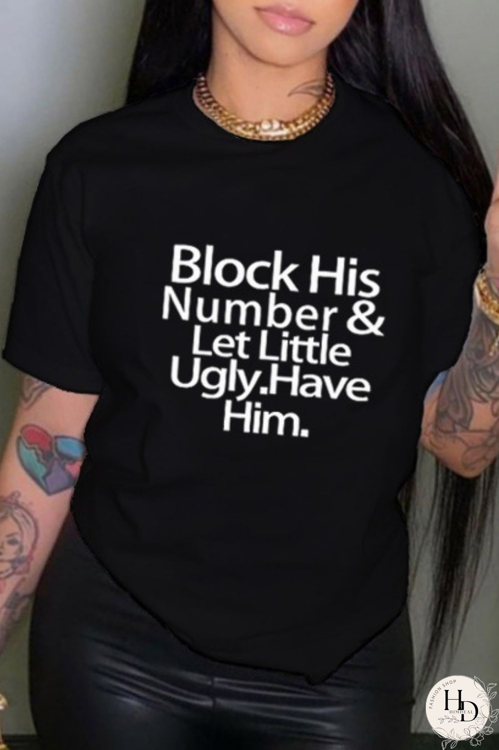 Black Casual Letter Print Basic O Neck T-Shirts