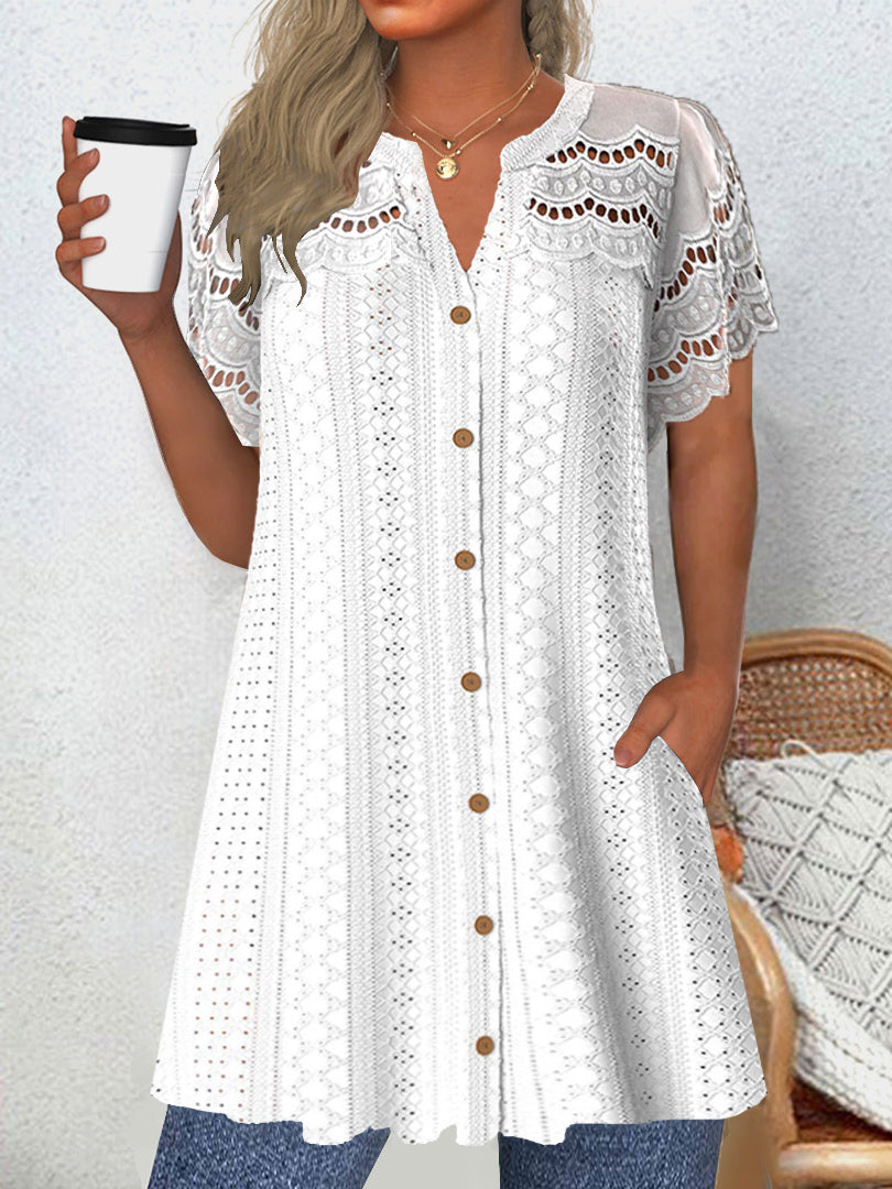 Women Long Sleeve V-neck Graphic Floral Printed Top