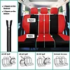FH Group Car Seat Covers Full Set Cloth, Universal Fit combo, Automotive Covers, Low Back Front Airbag Compatible,Split Bench Rear Seat,Washable Cover for SUV,Sedan,Van Red