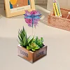 6Pcs Flower Dragonfly DIY Diamond Painting Kits Garden Stakes Diamond Art Kits