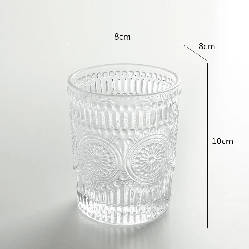 300/380ml Heat Resistant Vintage Roman Glass Cup Nordic Home Decor Wine Glasses Drinking Glasses Living Room Table Decor Crafts
