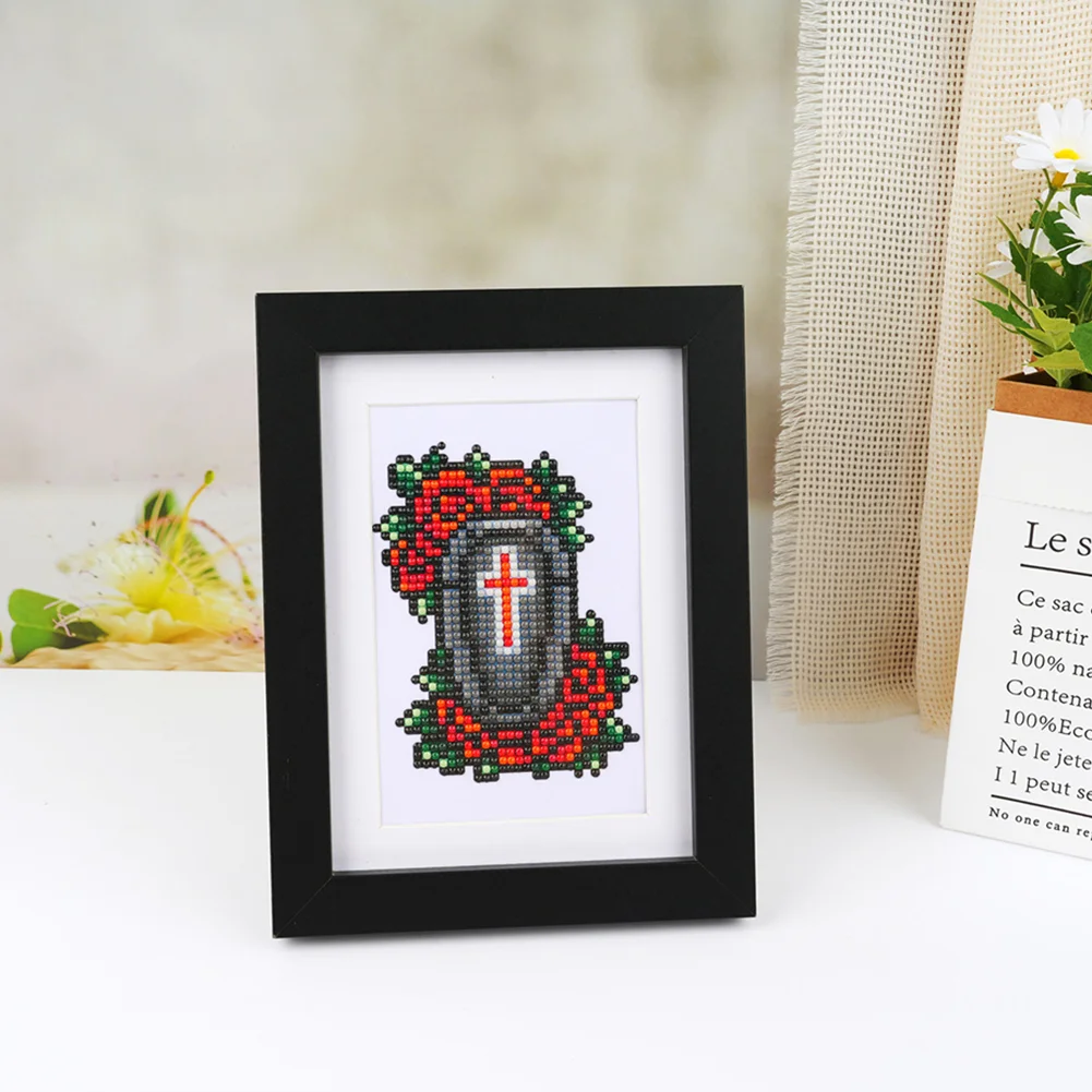 16pcs Demon DIY Mini Partial Round Diamond Painting Set Desktop Decor No Frame(12*17cm)