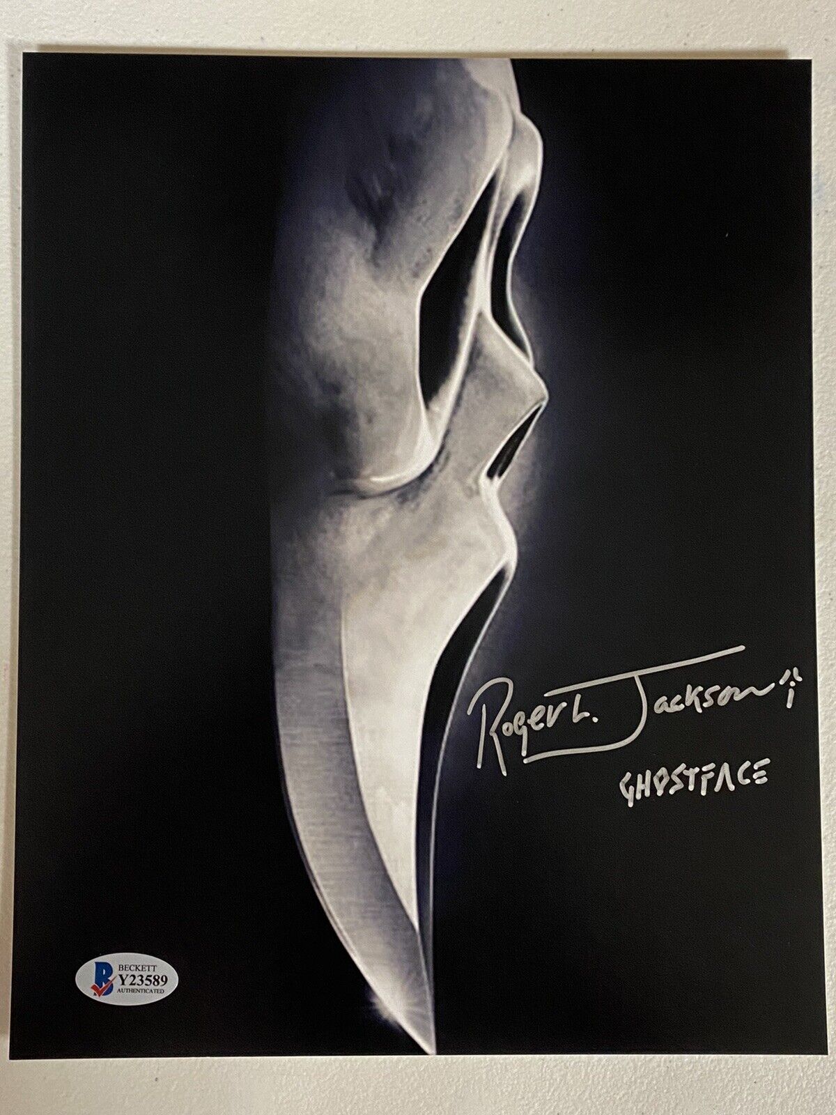 SCREAM GHOSTFACE ROGER JACKSON SIGNED AUTOGRAPHED Photo Poster painting BECKETT COA # Y23589