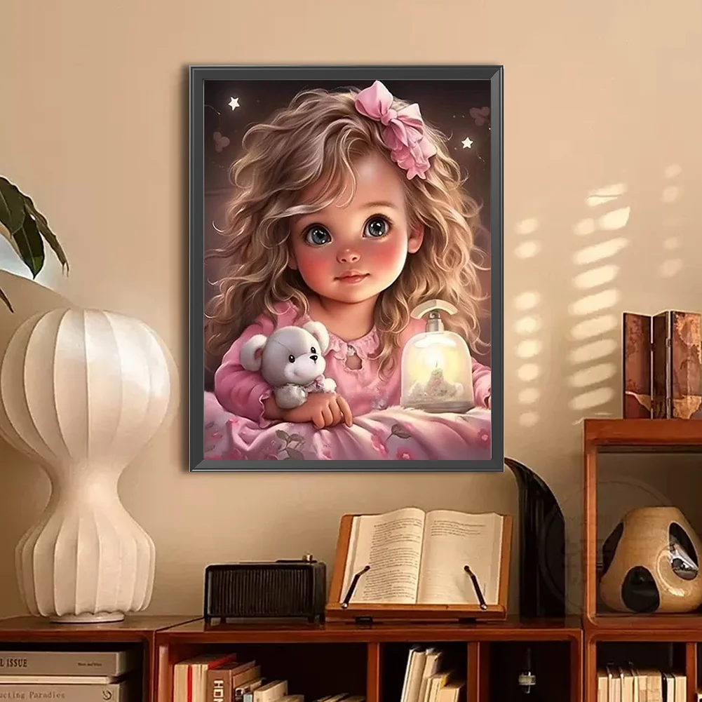 Diamond Painting - Full Round Drill - Sweet Girl(Canvas|30*40cm)