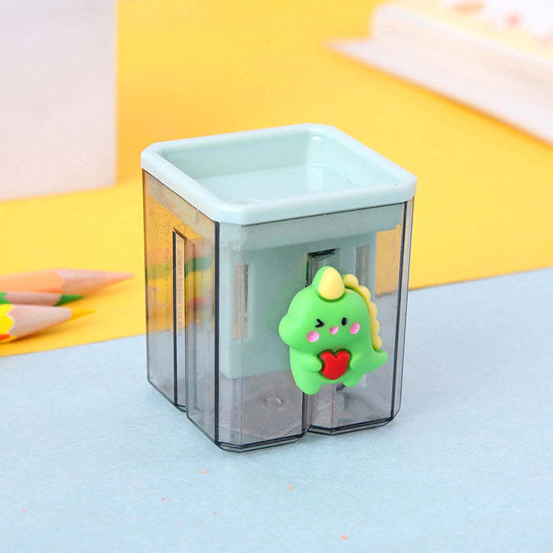 Double Hole Pencil Sharpener/children’s Cute Cartoon Pencil Sharpener Primary School Students Creative Stationery Multifunctional Pencil Sharpener