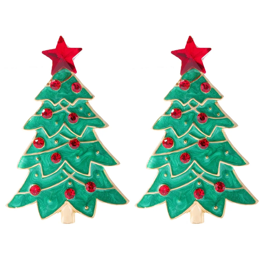 Dvacaman Sparkle Christmas Tree Candy Cane Gingerbread House Christmas Cactus Snowman Santa Drop Earrings For Women Cute Jewelry