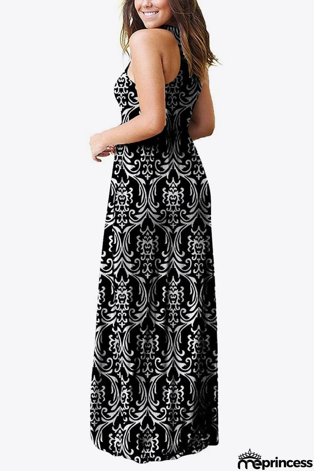 Empire Waist Sleeveless Dress with Pockets
