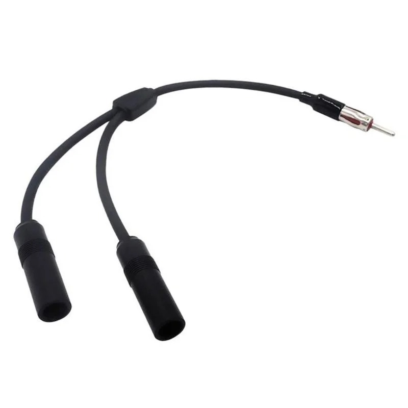 50cm Length Universal Car FM Antenna Adapter Cable Aerial 2 Female To 1 Male Extension Cable Car Stereo Equipment