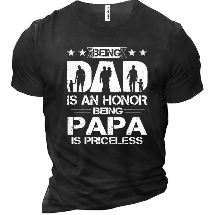 Papa Men's Cotton Short Sleeve T-Shirt、、URBENIE