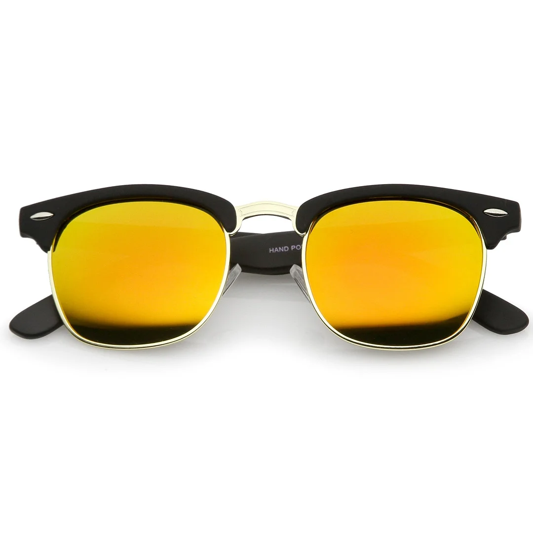 Rubberized Mirror Lens Half Frame glasses 49mm