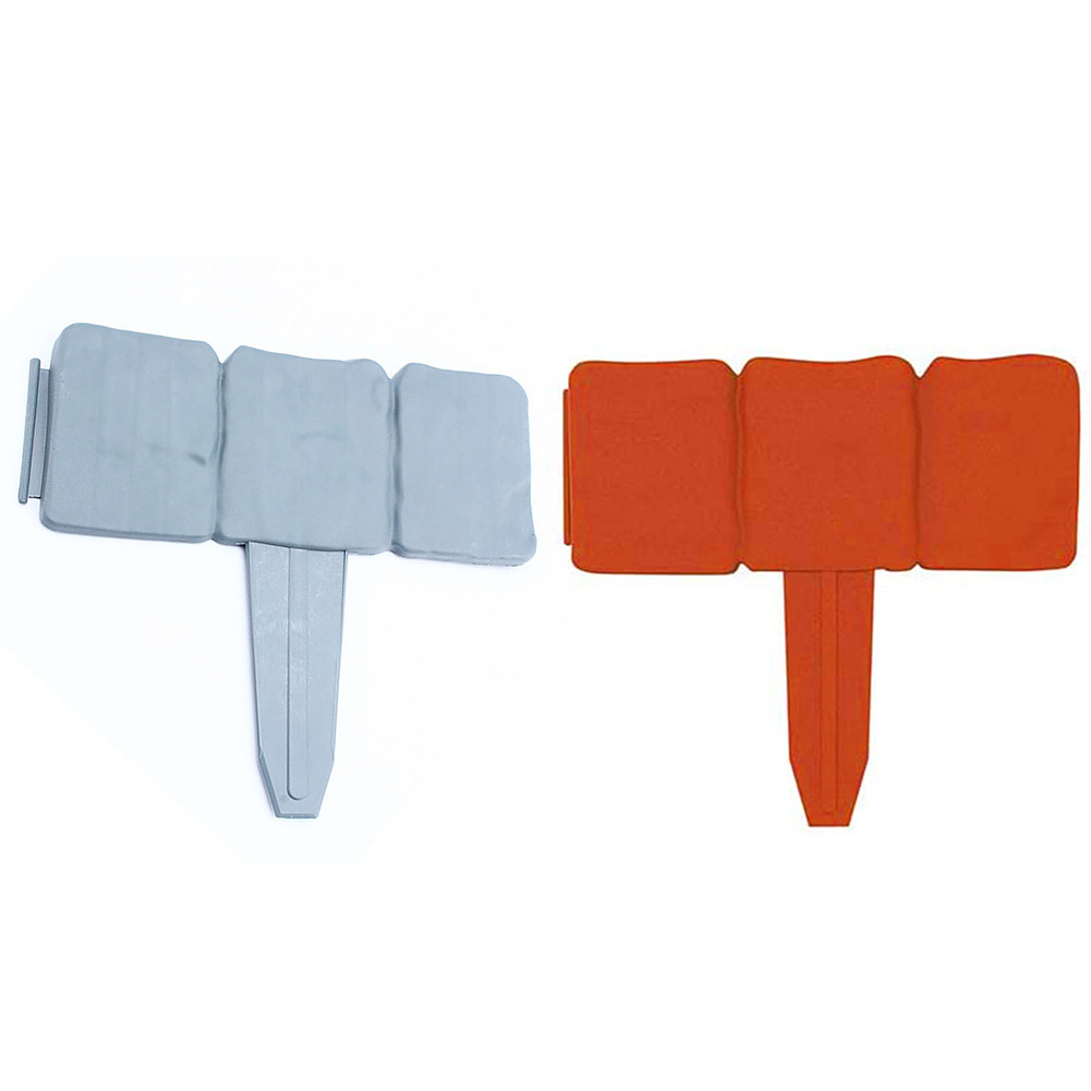

20x Foldable Landscape Flower Imitation Stone Fence Path Garden Lawn Border, Orange, 501 Original