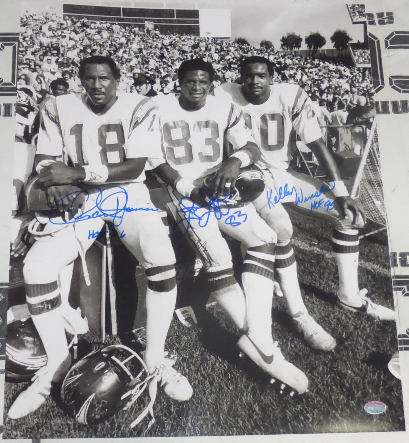 Kellen Winslow Charlie Joiner John Jefferson Signed Chargers 16x20 Photo Poster painting PSA/DNA