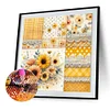 Diamond Painting-DIY Full Round Drill Retro Plaid Flowers