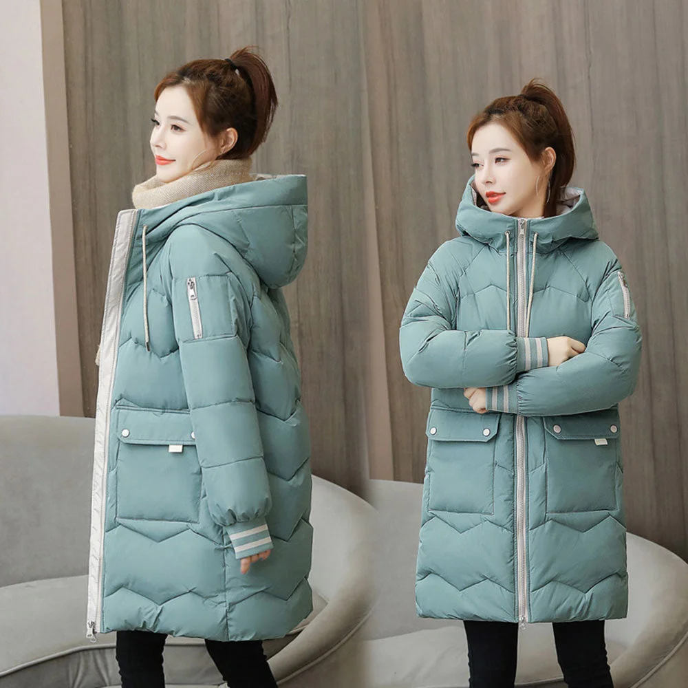 Winter Jacket Women Long Parka Hooded Warm Women Winter Jacket Coat Windbreak Cotton Padded Jacket Plus Size Lady Puffer Jacket