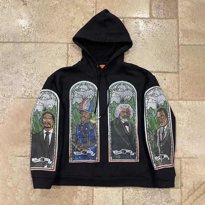 Vintage Relaxed NY Monument Print Fleece-lined Hoodie