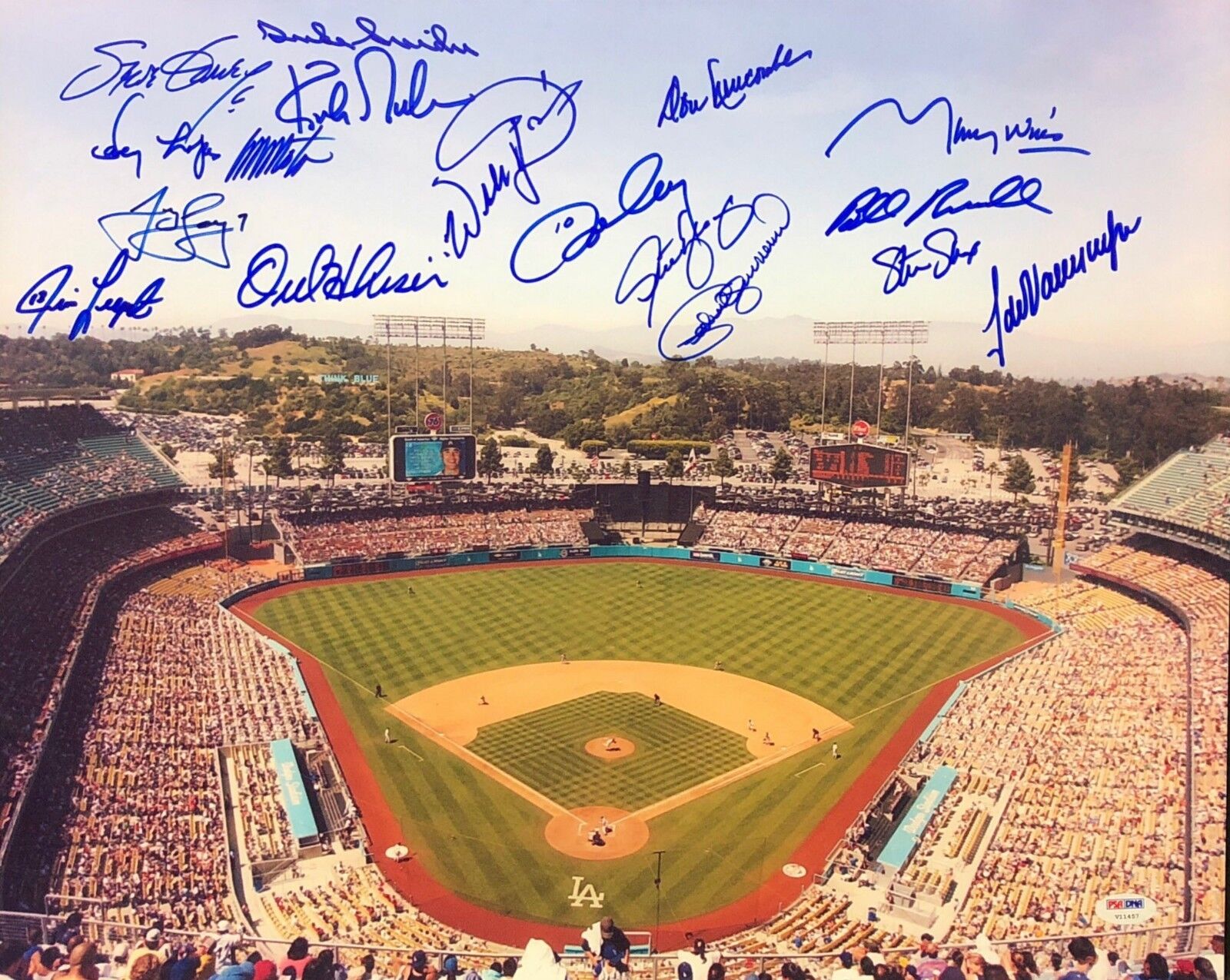 Hershiser/Valenzuela/Newcombe/Garvey/Cey/Gibson Signed Dodgers 16x20 Photo Poster painting PSA