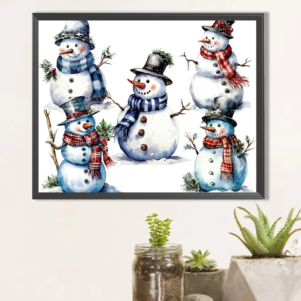 Full Round Diamond Painting 50*40cm - Christmas Snowman