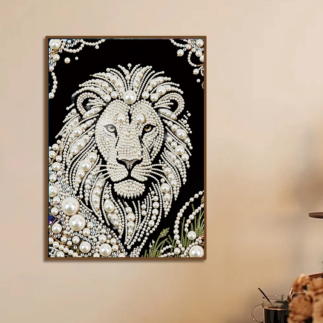 Lion Special Shaped 5D DIY Partial Drill Diamond Painting Kit Home Art 30x40cm
