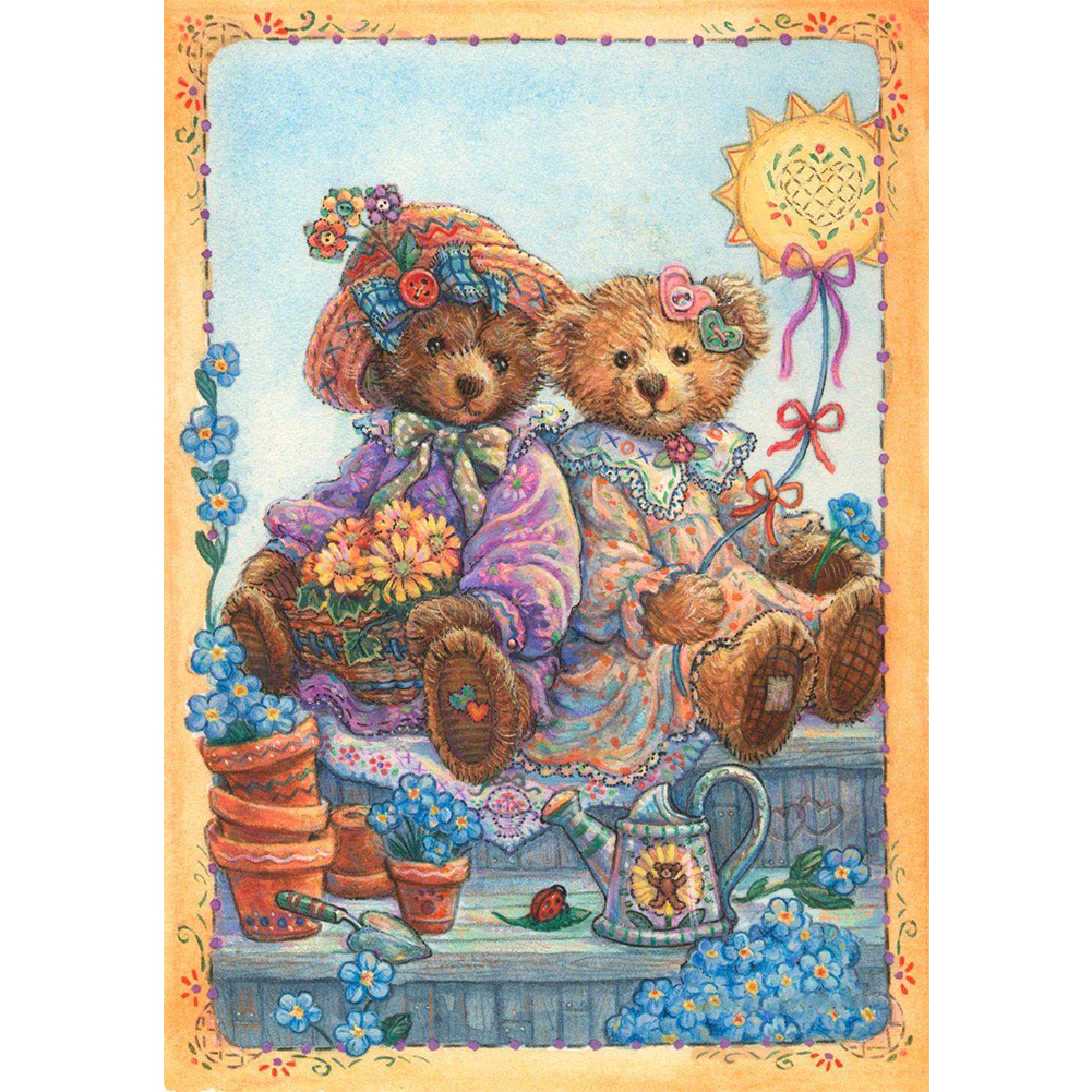 Teddy Bear Needlepoint Stocking – Spring and Prince