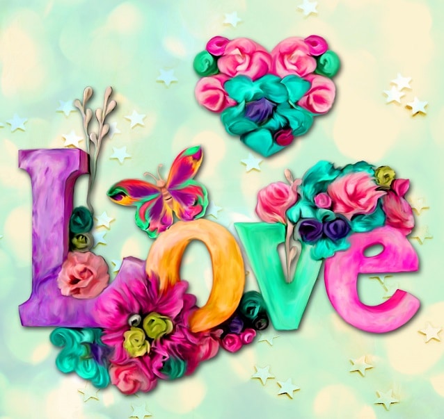 

Floral Love Shape – Paint By Numbers - 40*50CM, 501 Original